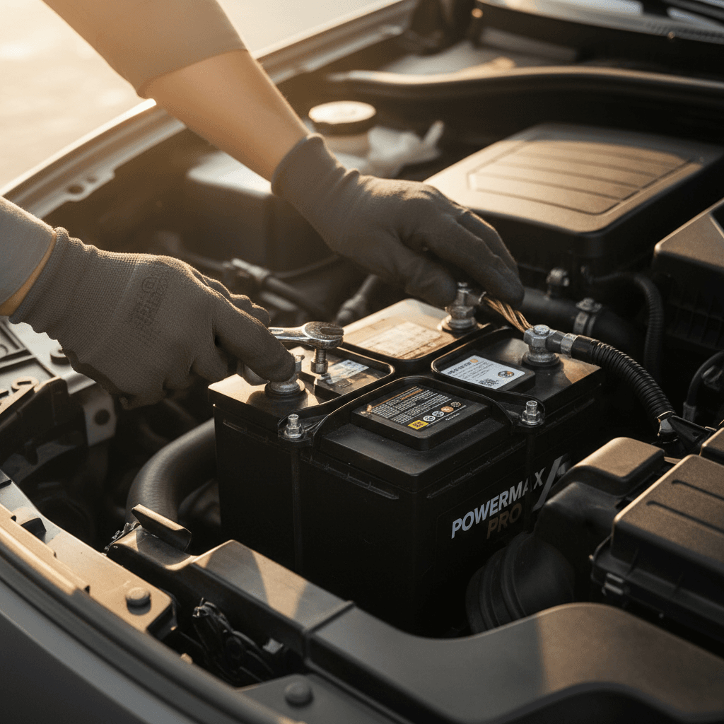 Battery installation service at customer location